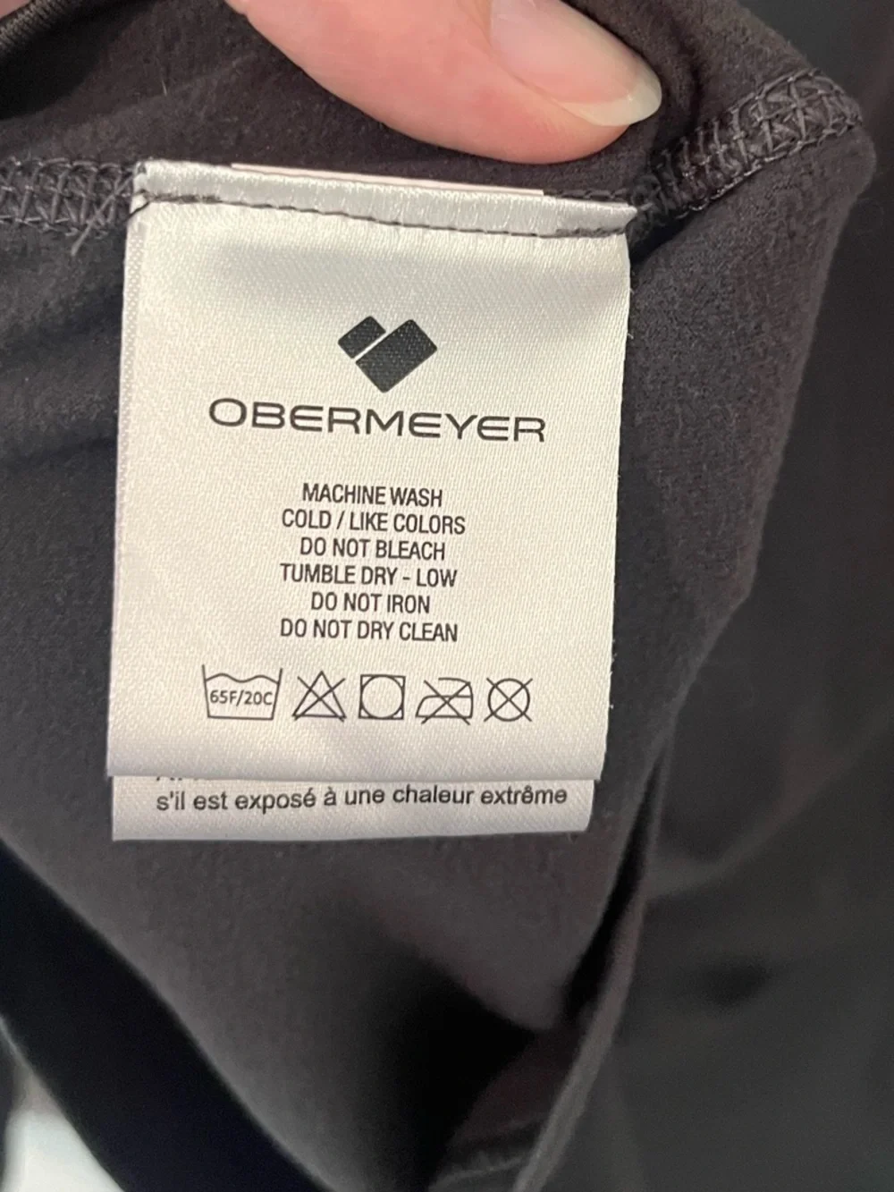 Obermeyer Flex Mens Quarter Zip Gun Powder Gray Technical Base Layer Small